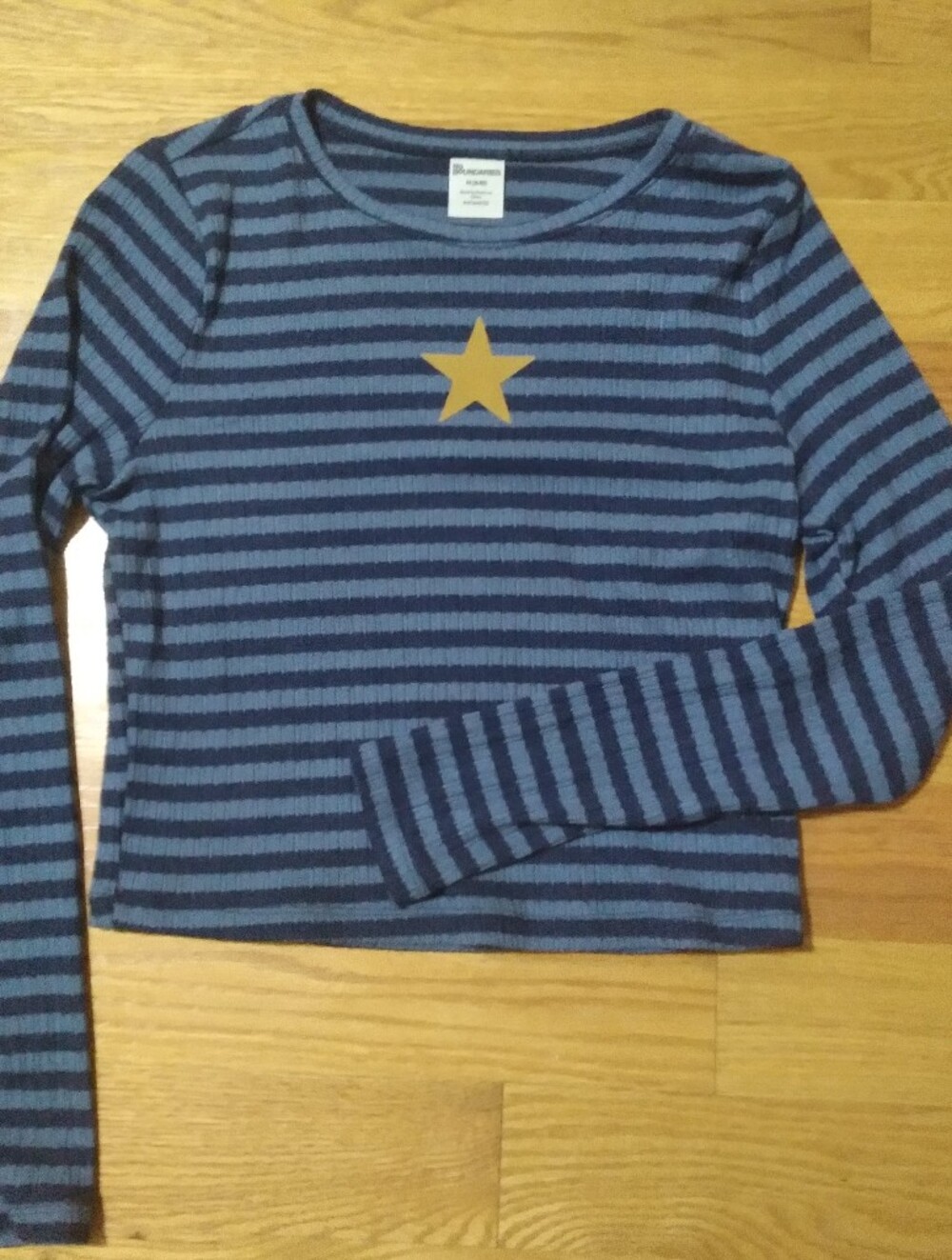 Girls/teen Navy & Light Blue Striped Sweater with Gold Star